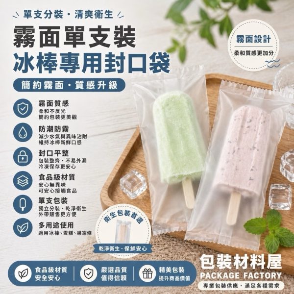 抗冷凍 霧面手工冰棒袋 手工雪糕袋 8*19cm 9*21cm 霧面冷凍袋 冰棒袋 | 100入